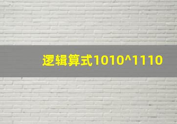 逻辑算式1010^1110